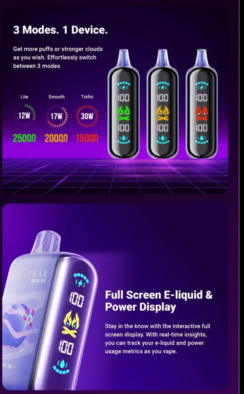 ELF BAR GH 23000 puffs -SYNTHETIC 50 (NEW!!)