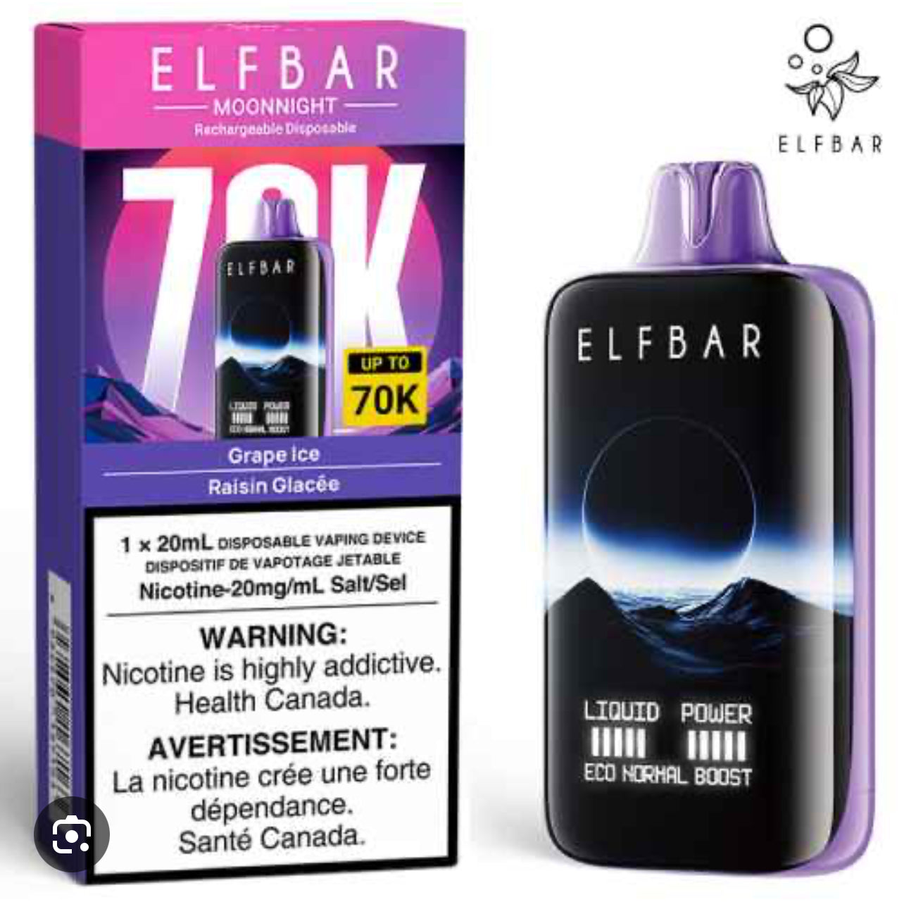 ELF BAR MOONNIGHT 70K - disposable vape
