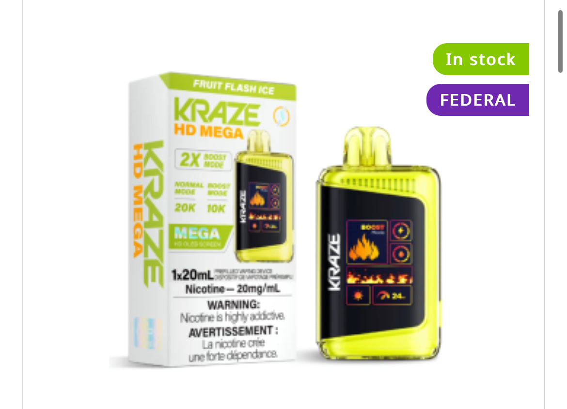 KRAZE HE MEGA - 2X BOOST MODE UP TO 20K PUFFS