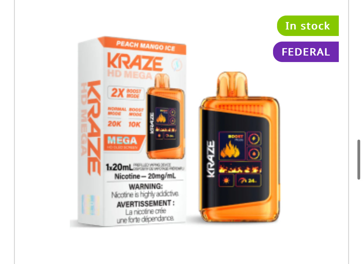 KRAZE HE MEGA - 2X BOOST MODE UP TO 20K PUFFS