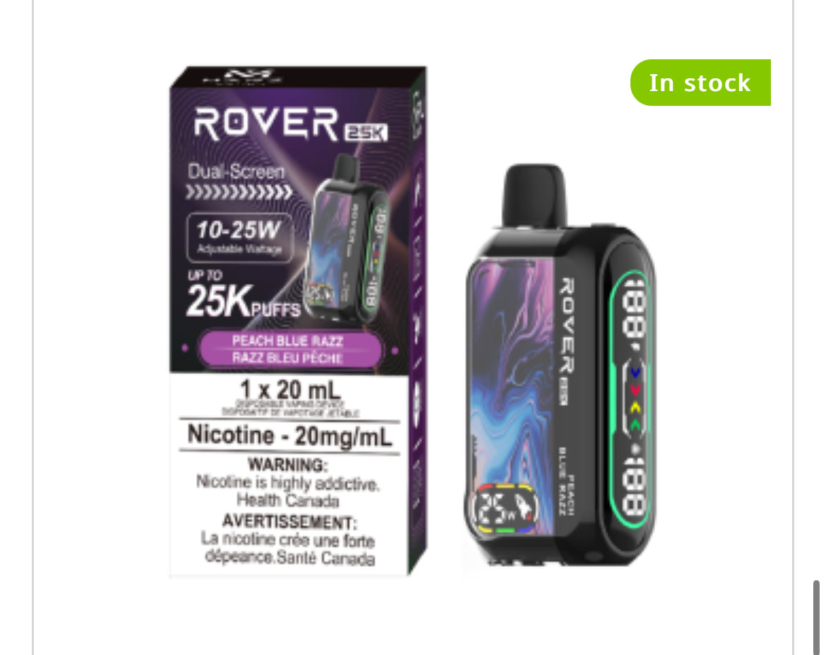 MARZ ROVER 25K PUFF REGULAR AND S50 SYNTHETIC DISPOSABLE VAPE 20ML