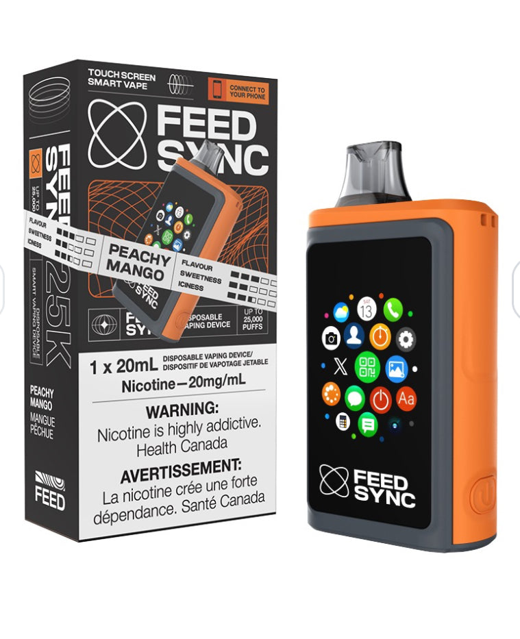 FEED SYNC 25k Puffs Disposable Vape (NEW!!!) revolutionary touch-screen smart disposable vape