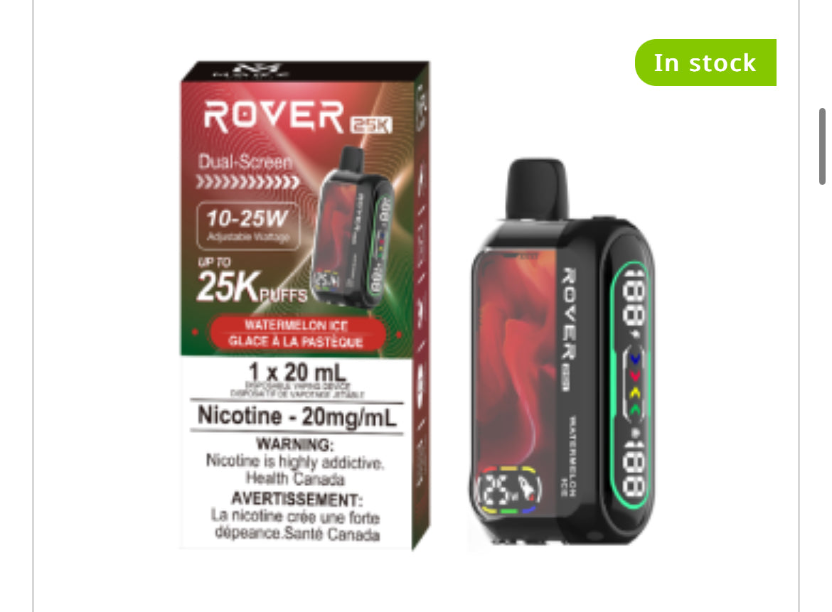 MARZ ROVER 25K PUFF REGULAR AND S50 SYNTHETIC DISPOSABLE VAPE 20ML