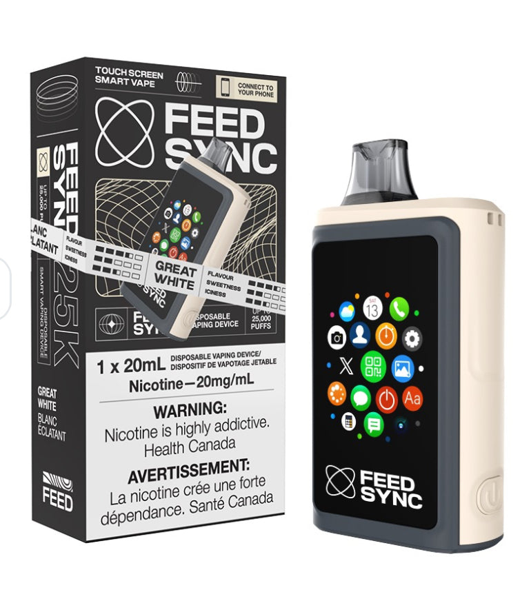 FEED SYNC 25k Puffs Disposable Vape (NEW!!!) revolutionary touch-screen smart disposable vape