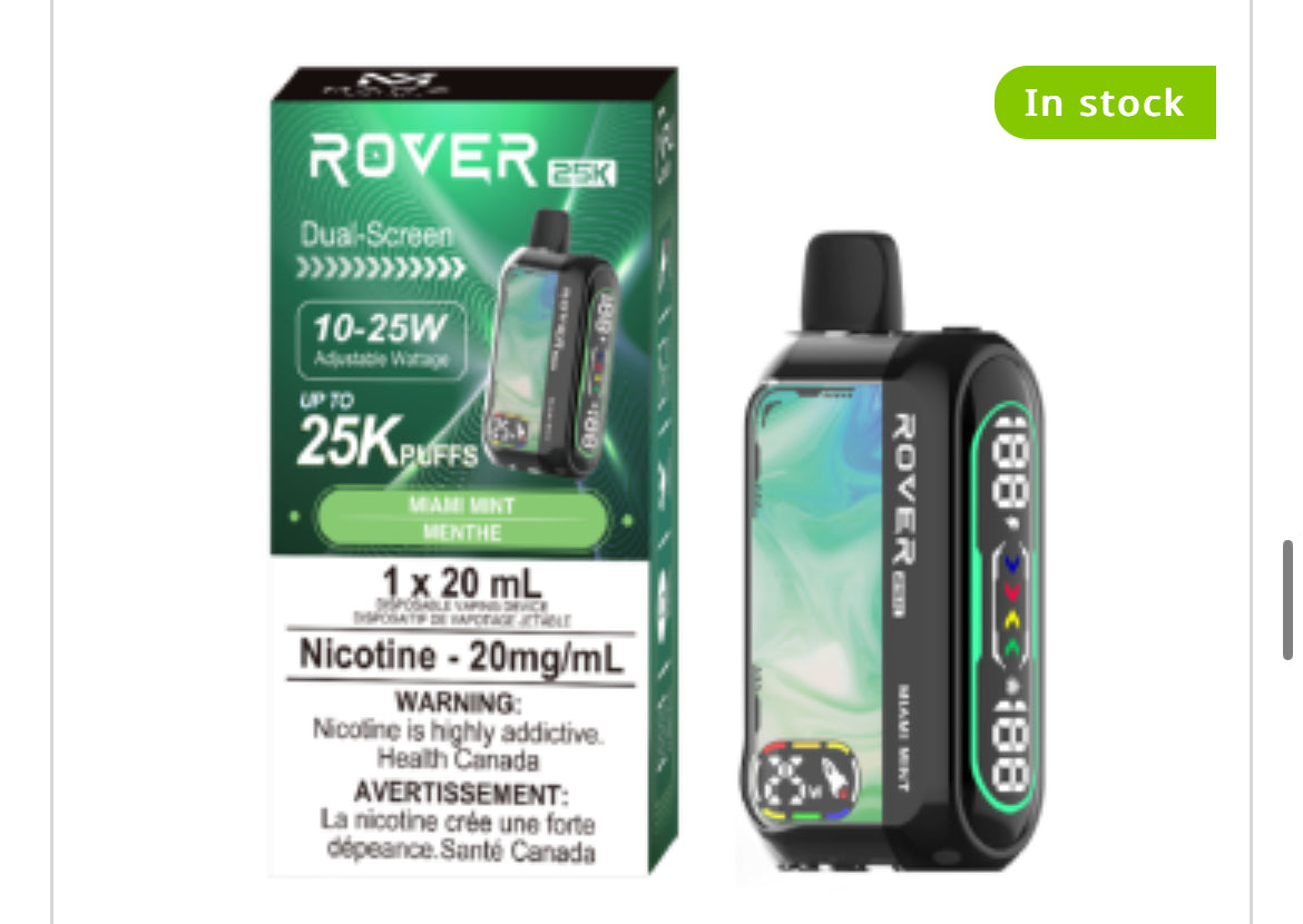 MARZ ROVER 25K PUFF REGULAR AND S50 SYNTHETIC DISPOSABLE VAPE 20ML