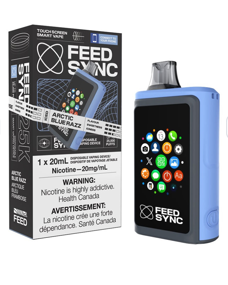 FEED SYNC 25k Puffs Disposable Vape (NEW!!!) revolutionary touch-screen smart disposable vape