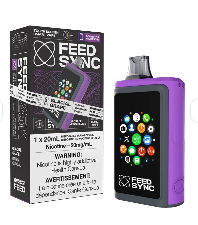 FEED SYNC 25k Puffs Disposable Vape (NEW!!!) revolutionary touch-screen smart disposable vape