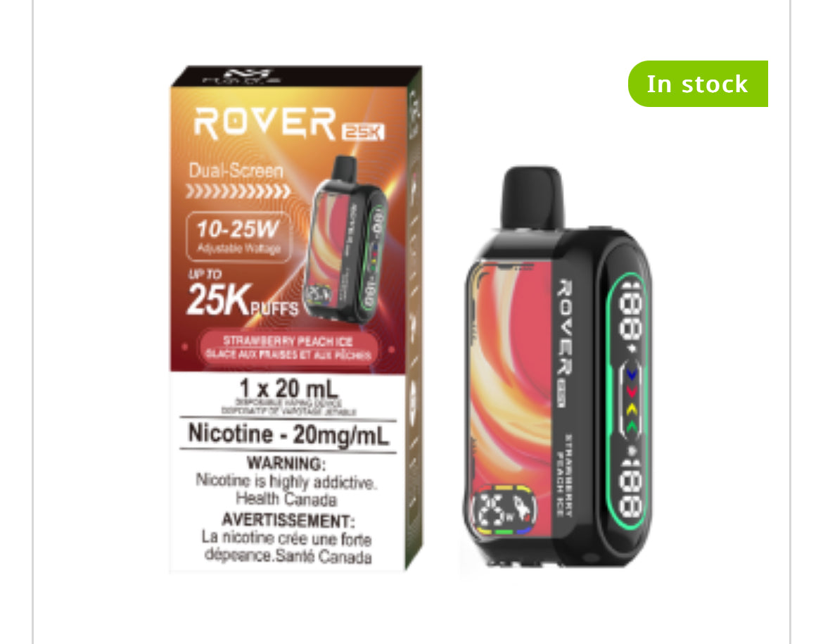 MARZ ROVER 25K PUFF REGULAR AND S50 SYNTHETIC DISPOSABLE VAPE 20ML