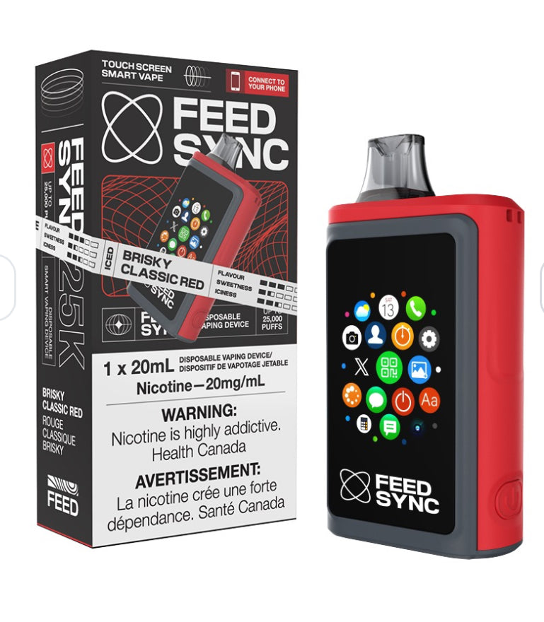 FEED SYNC 25k Puffs Disposable Vape (NEW!!!) revolutionary touch-screen smart disposable vape