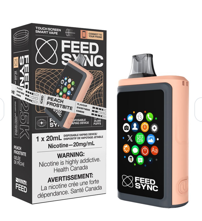 FEED SYNC 25k Puffs Disposable Vape (NEW!!!) revolutionary touch-screen smart disposable vape