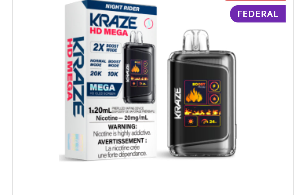 KRAZE HE MEGA - 2X BOOST MODE UP TO 20K PUFFS