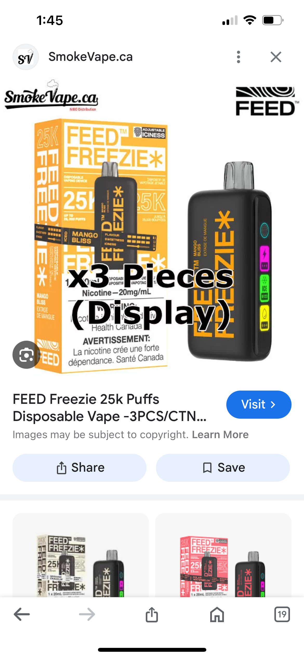 FEED FREEZIE 25000 PUFFS DISPOSABLE VAPE