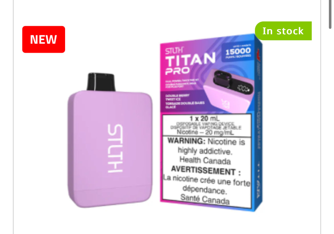 STLTH TITAN PRO -15000 Puffs (disposable vape)