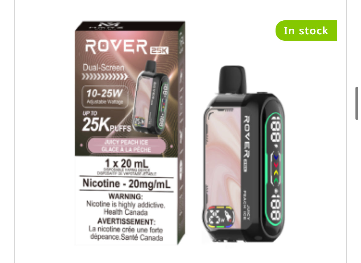 MARZ ROVER 25K PUFF REGULAR AND S50 SYNTHETIC DISPOSABLE VAPE 20ML