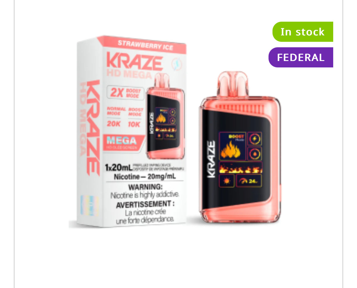 KRAZE HE MEGA - 2X BOOST MODE UP TO 20K PUFFS