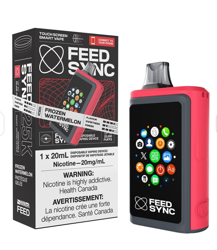 FEED SYNC 25k Puffs Disposable Vape (NEW!!!) revolutionary touch-screen smart disposable vape