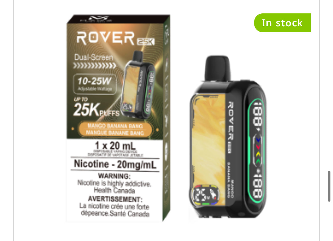 MARZ ROVER 25K PUFF REGULAR AND S50 SYNTHETIC DISPOSABLE VAPE 20ML