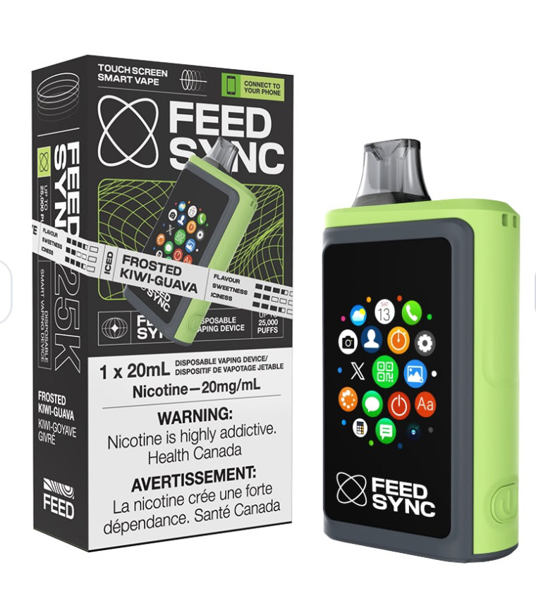 FEED SYNC 25k Puffs Disposable Vape (NEW!!!) revolutionary touch-screen smart disposable vape