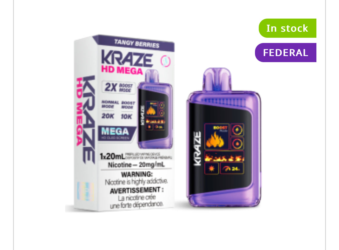 KRAZE HE MEGA - 2X BOOST MODE UP TO 20K PUFFS