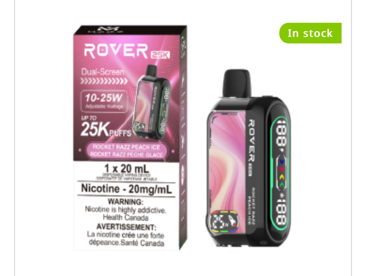 MARZ ROVER 25K PUFF REGULAR AND S50 SYNTHETIC DISPOSABLE VAPE 20ML