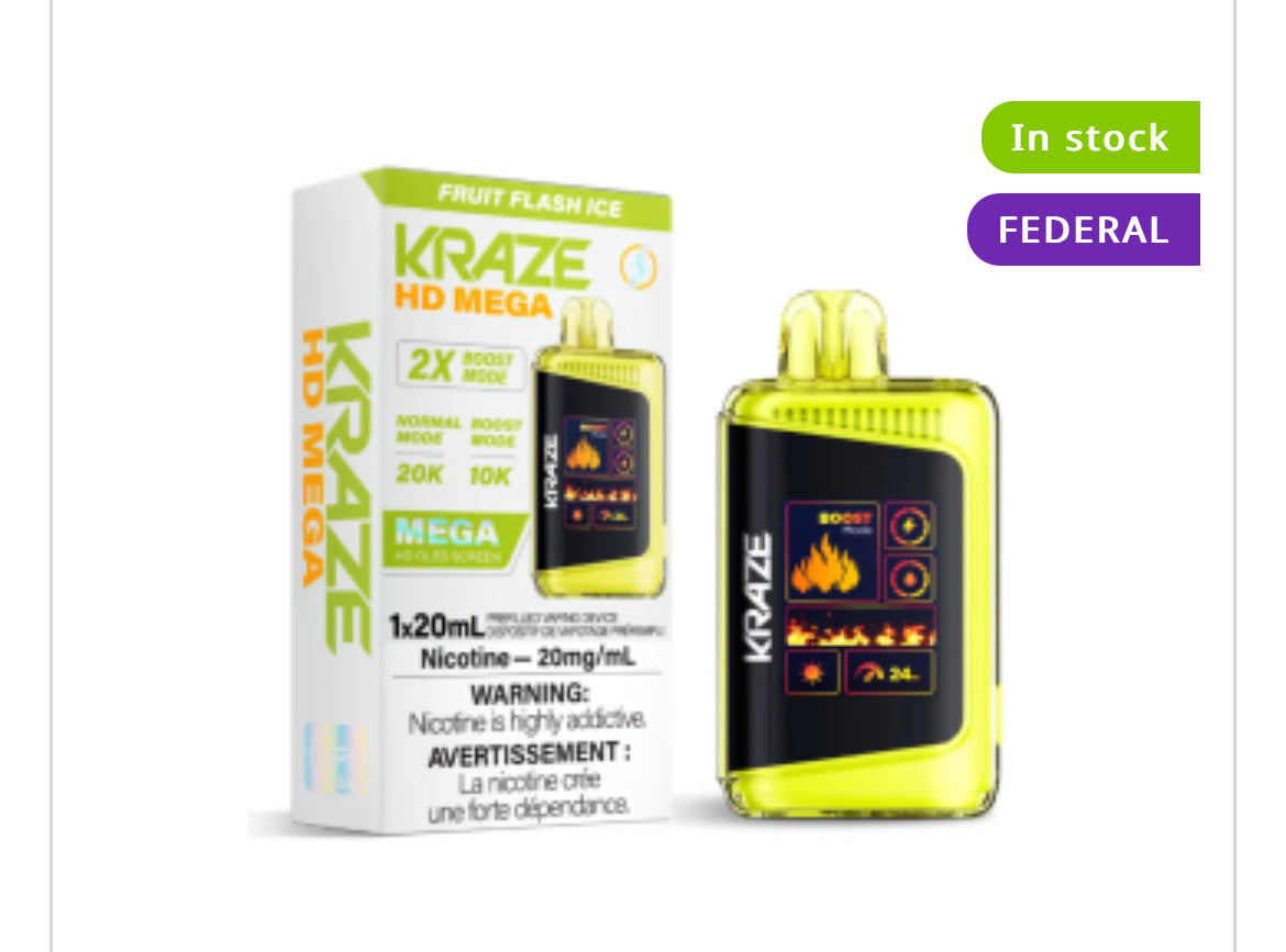 KRAZE HE MEGA - 2X BOOST MODE UP TO 20K PUFFS