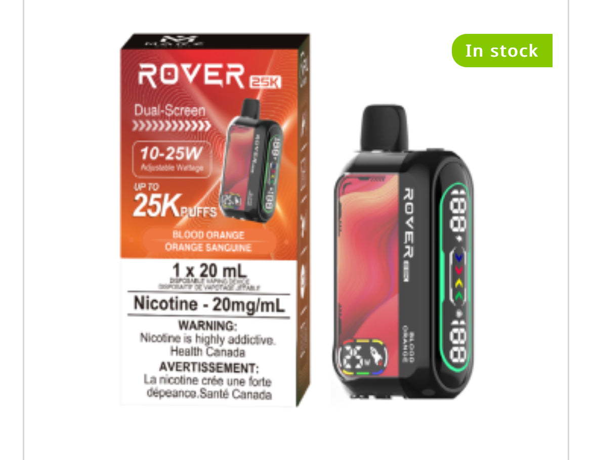 MARZ ROVER 25K PUFF REGULAR AND S50 SYNTHETIC DISPOSABLE VAPE 20ML