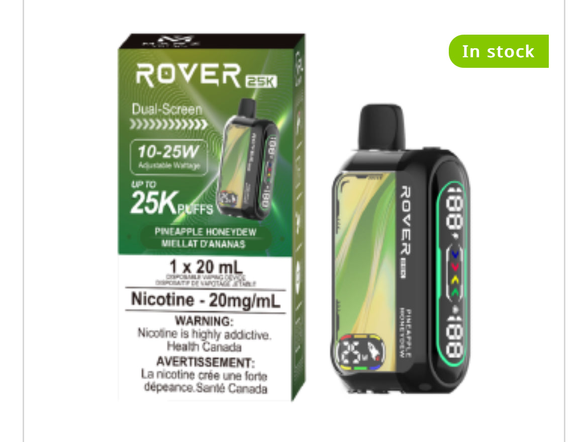 MARZ ROVER 25K PUFF REGULAR AND S50 SYNTHETIC DISPOSABLE VAPE 20ML