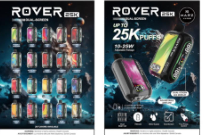 MARZ ROVER 25K PUFF REGULAR AND S50 SYNTHETIC DISPOSABLE VAPE 20ML