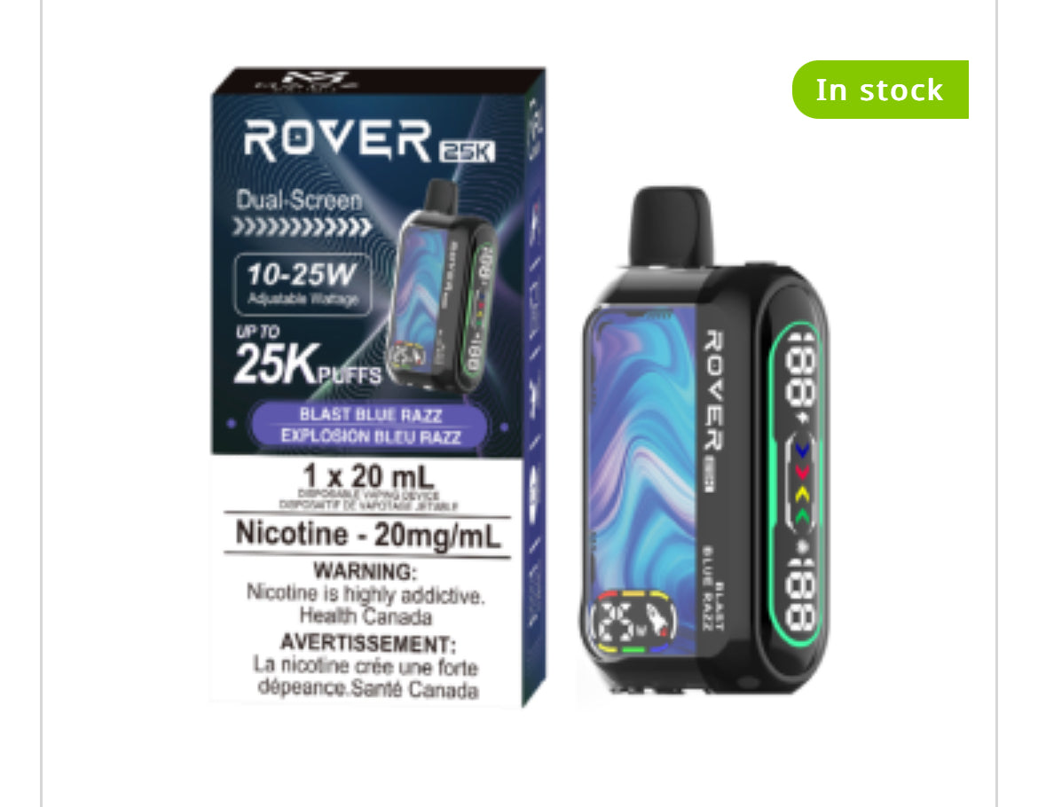 MARZ ROVER 25K PUFF REGULAR AND S50 SYNTHETIC DISPOSABLE VAPE 20ML