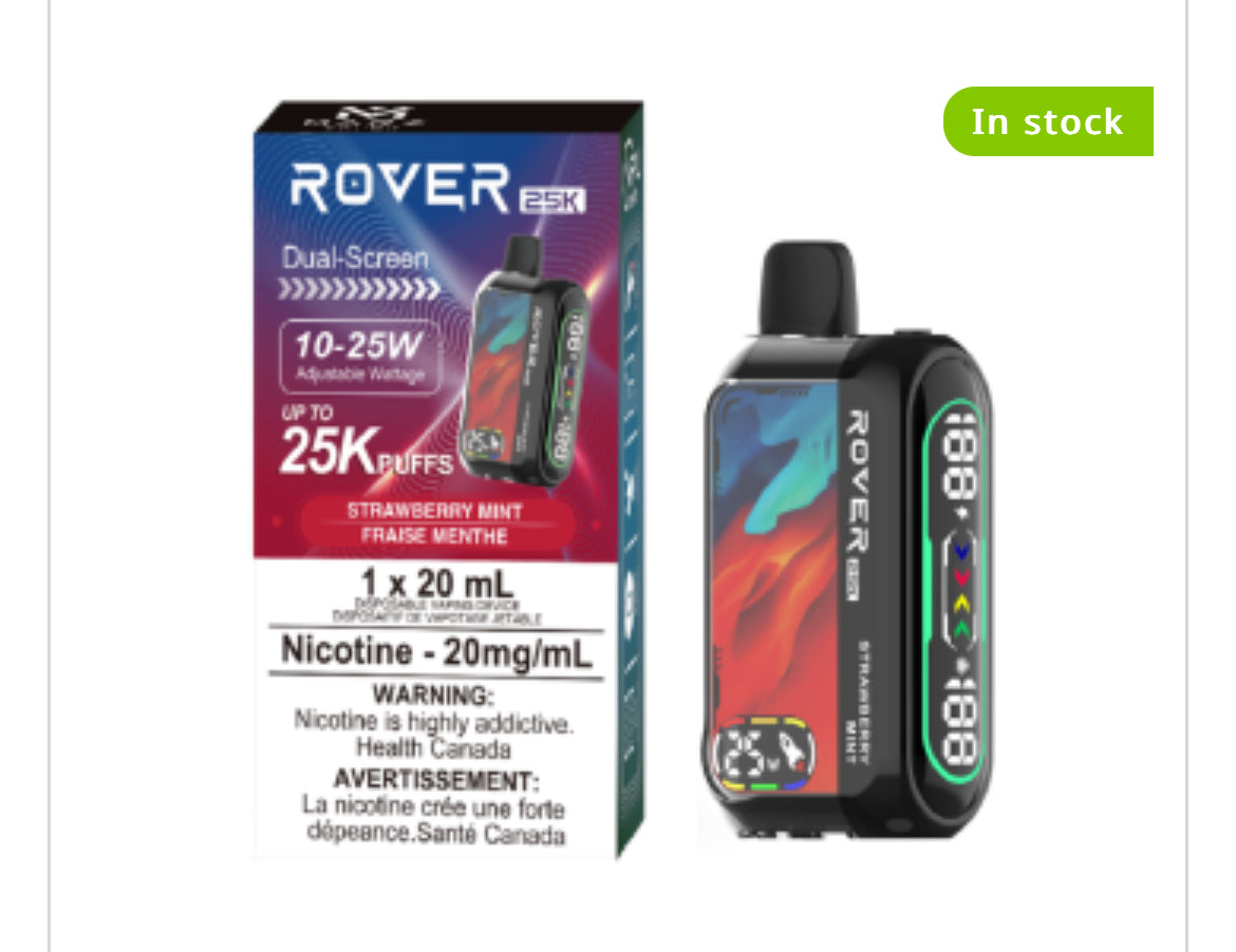 MARZ ROVER 25K PUFF REGULAR AND S50 SYNTHETIC DISPOSABLE VAPE 20ML