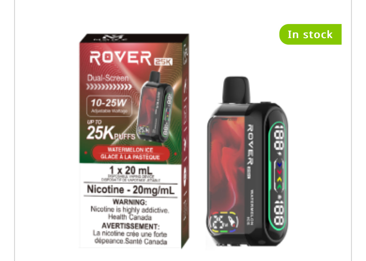 MARZ ROVER 25K PUFF REGULAR AND S50 SYNTHETIC DISPOSABLE VAPE 20ML